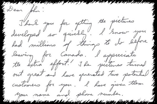 Letter from Tom Frey